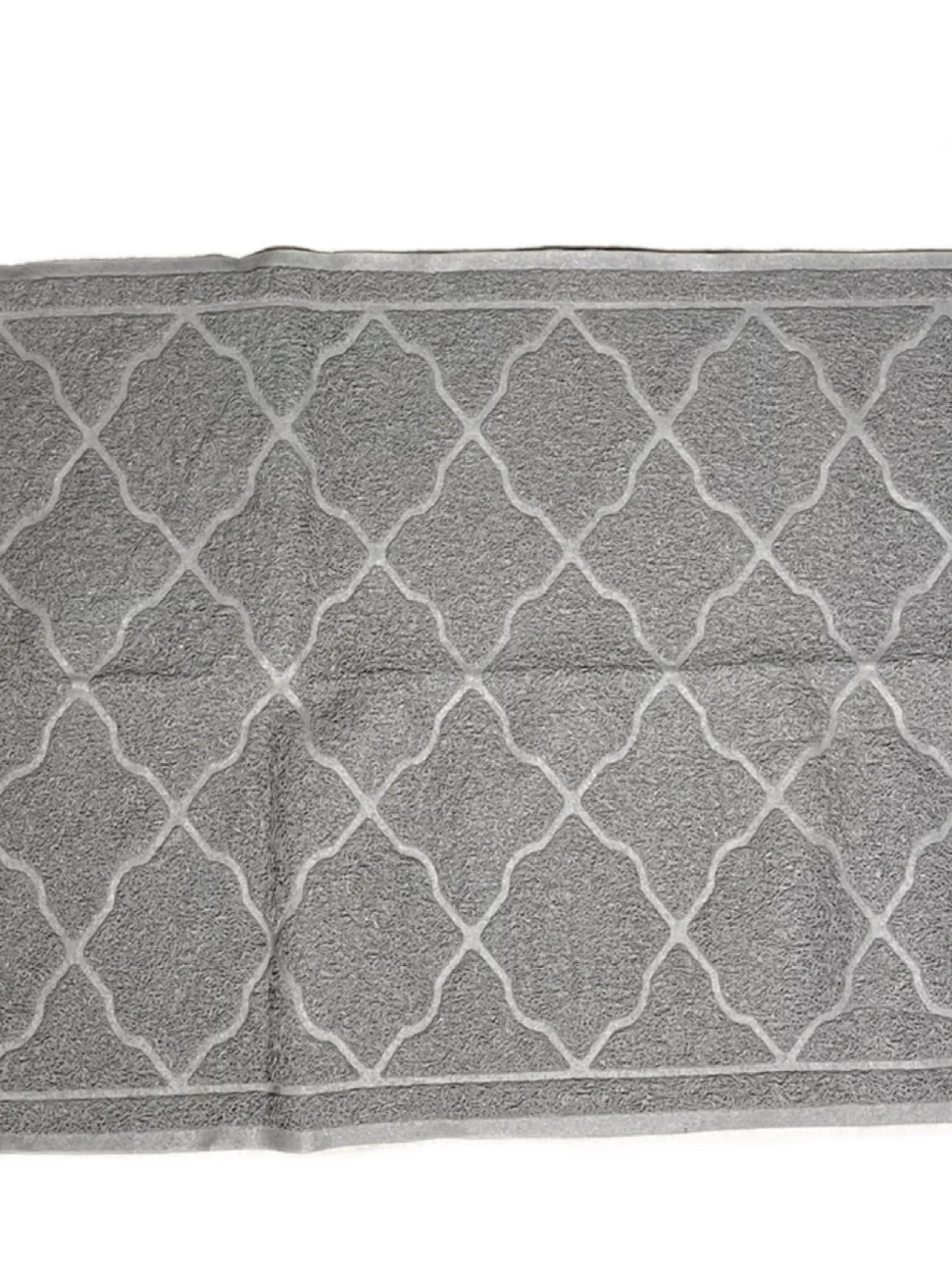 Extra Large Non-Slip Cat Litter Mat Gray Webbed Pattern for Effortless Cleaning